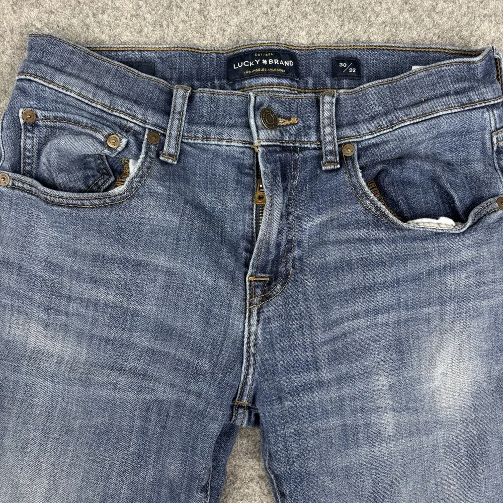 Lucky Brand 110 Skinny Jeans Mens 30x32 Medium Wash Stretch Blue Denim Casual
